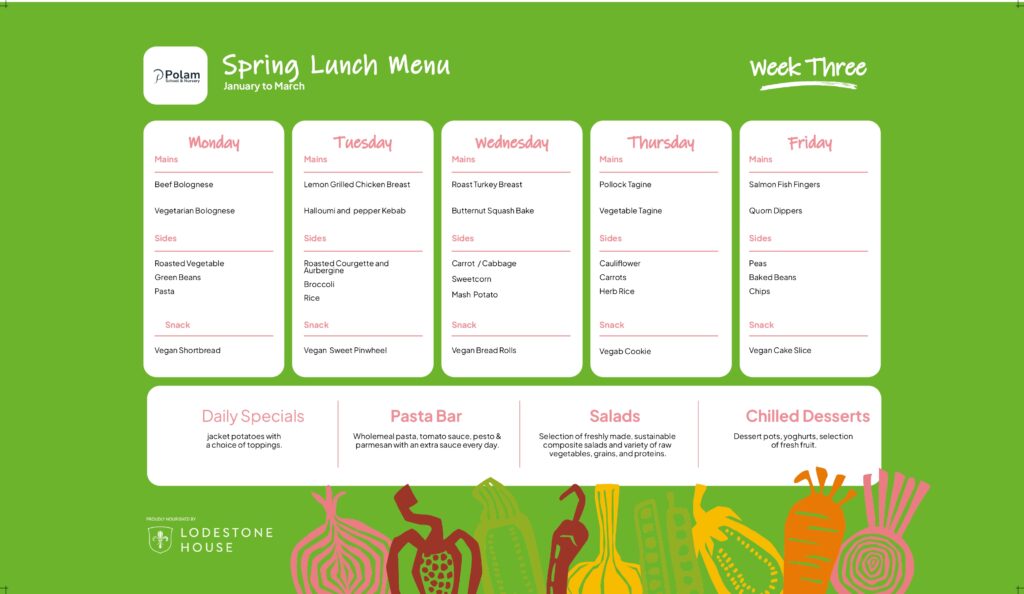 Polam Menu page