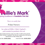 Millies Mark certificate